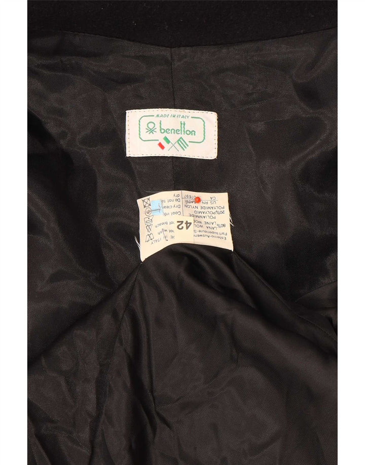 Benetton Womens 2 Button Oversized Blazer Jacket IT 42 Medium Navy Blue