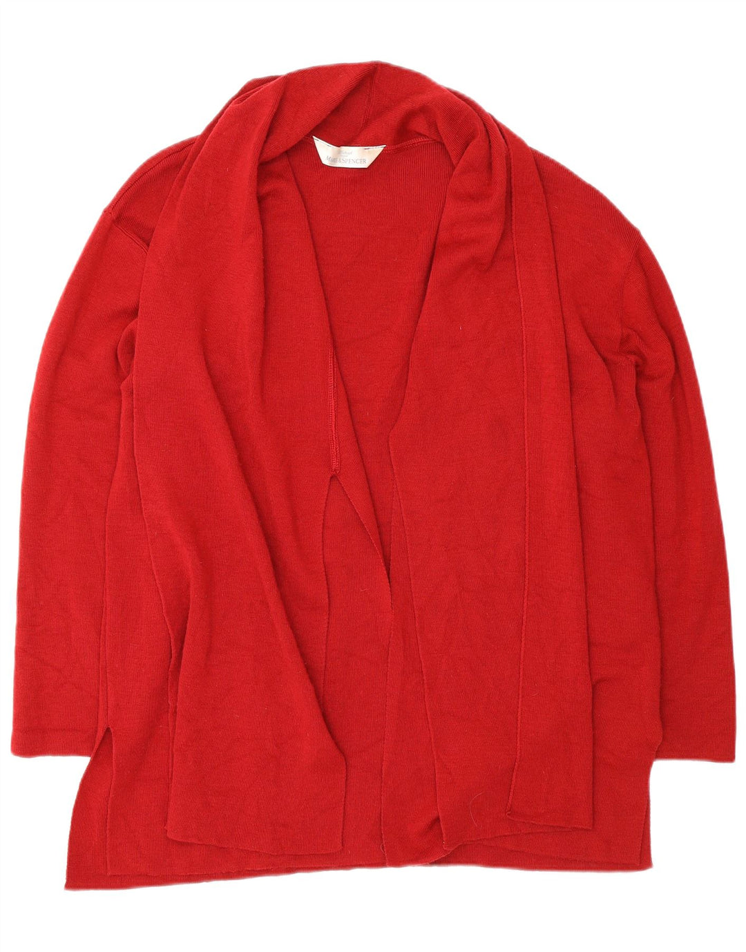 Marks & Spencer Womens Oversized Open Cardigan Sweater UK 14 Large Red