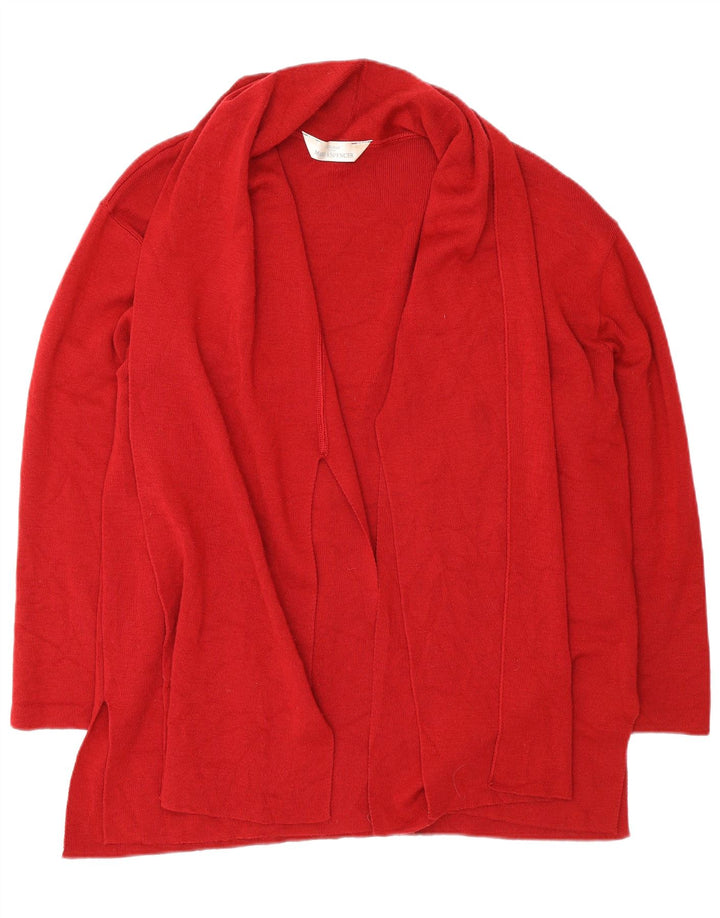 Marks & Spencer Womens Oversized Open Cardigan Sweater UK 14 Large Red