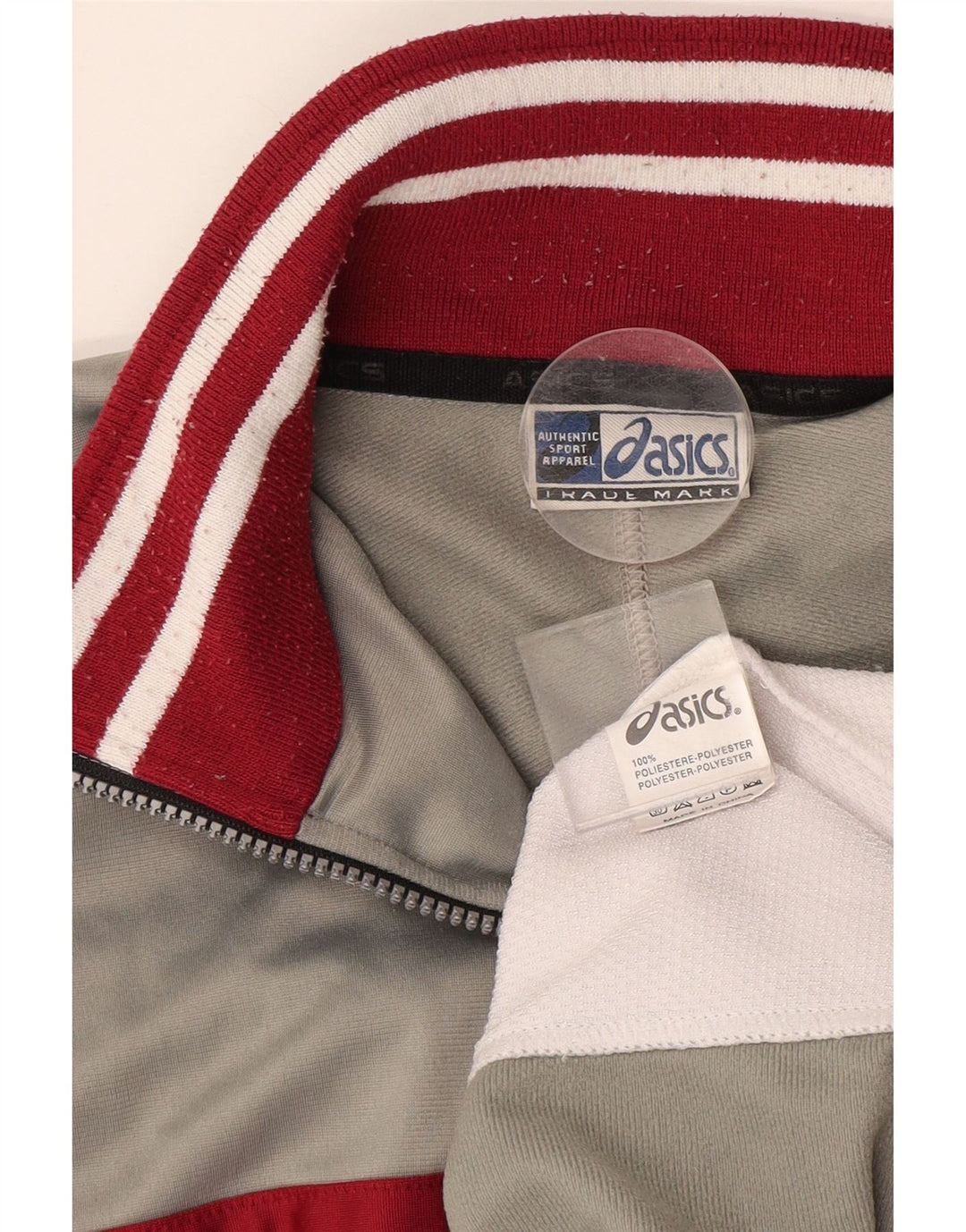 ASICS Mens Tracksuit Top Jacket XL Grey Colourblock Polyester