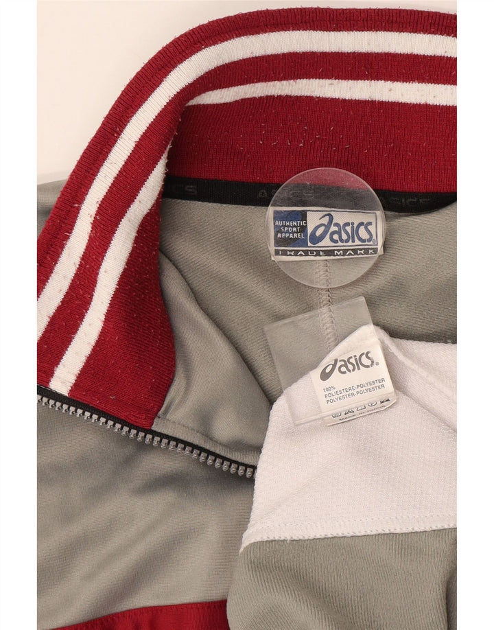 ASICS Mens Tracksuit Top Jacket XL Grey Colourblock Polyester