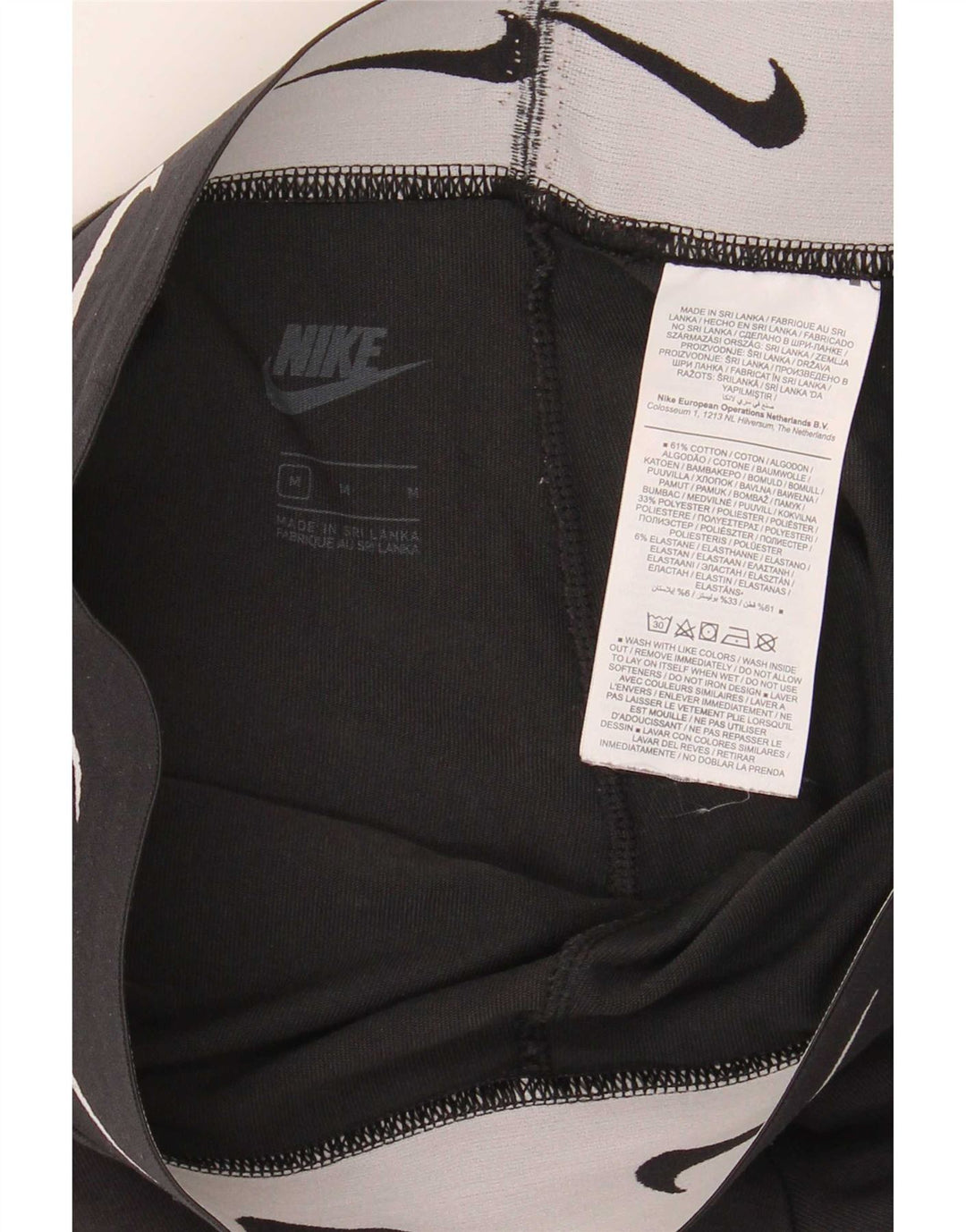 Nike Girls Graphic Leggings 10-11 Years Medium Black Cotton