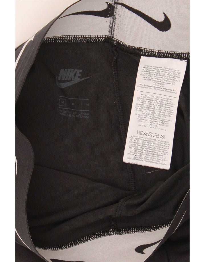 Nike Girls Graphic Leggings 10-11 Years Medium Black Cotton