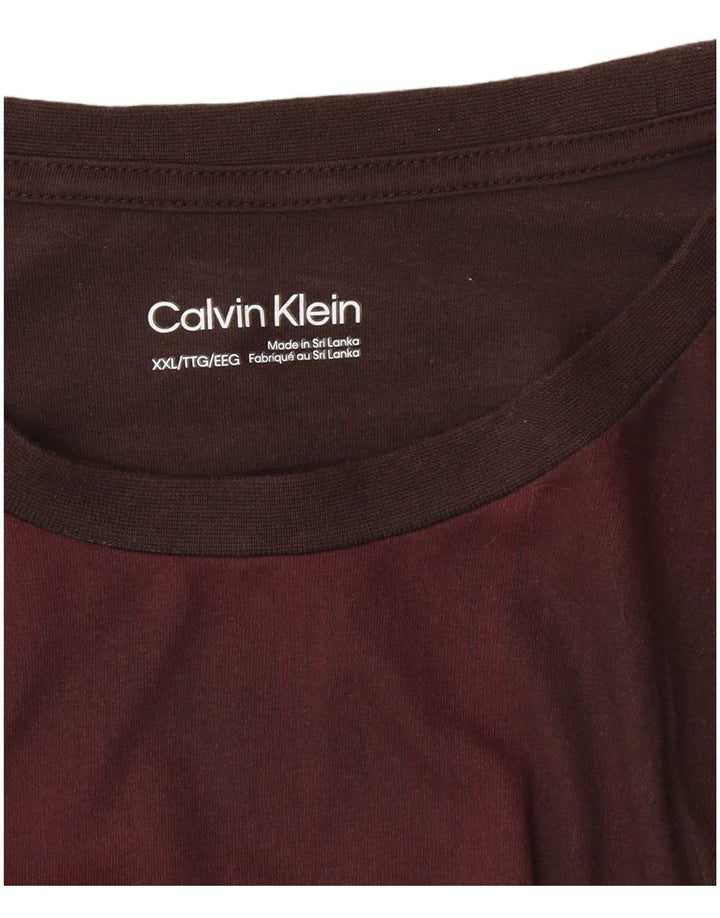 Calvin Klein Mens T-Shirt Top 2XL Burgundy