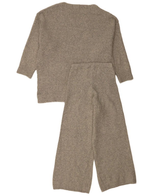 Zara Womens Knit Oversized 2 Piece Set UK 10 Small Grey Acrylic