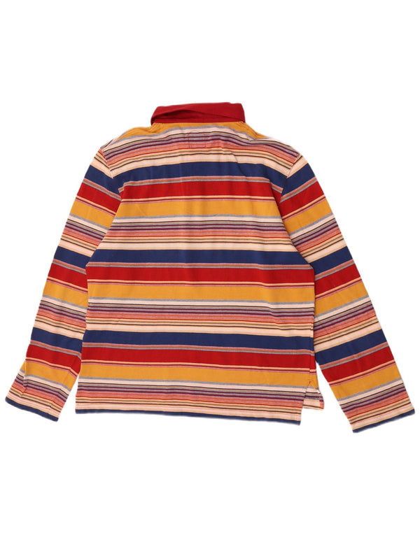 Vintage Mens Long Sleeve Rugby Polo Shirt Medium Multicoloured Striped