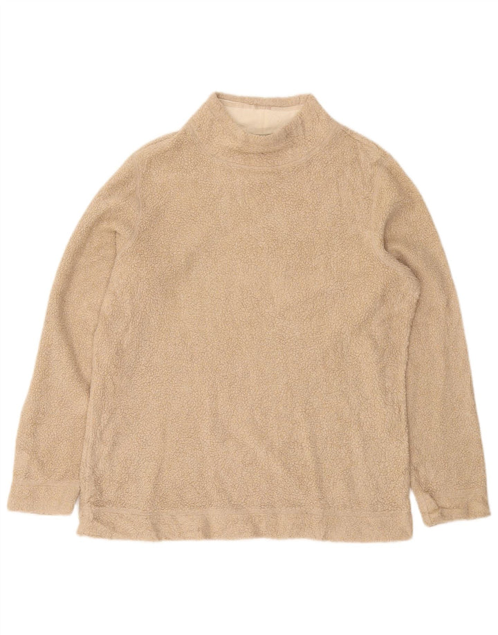 L.L.Bean Womens Fleece Jumper UK 14 Medium Beige Acrylic