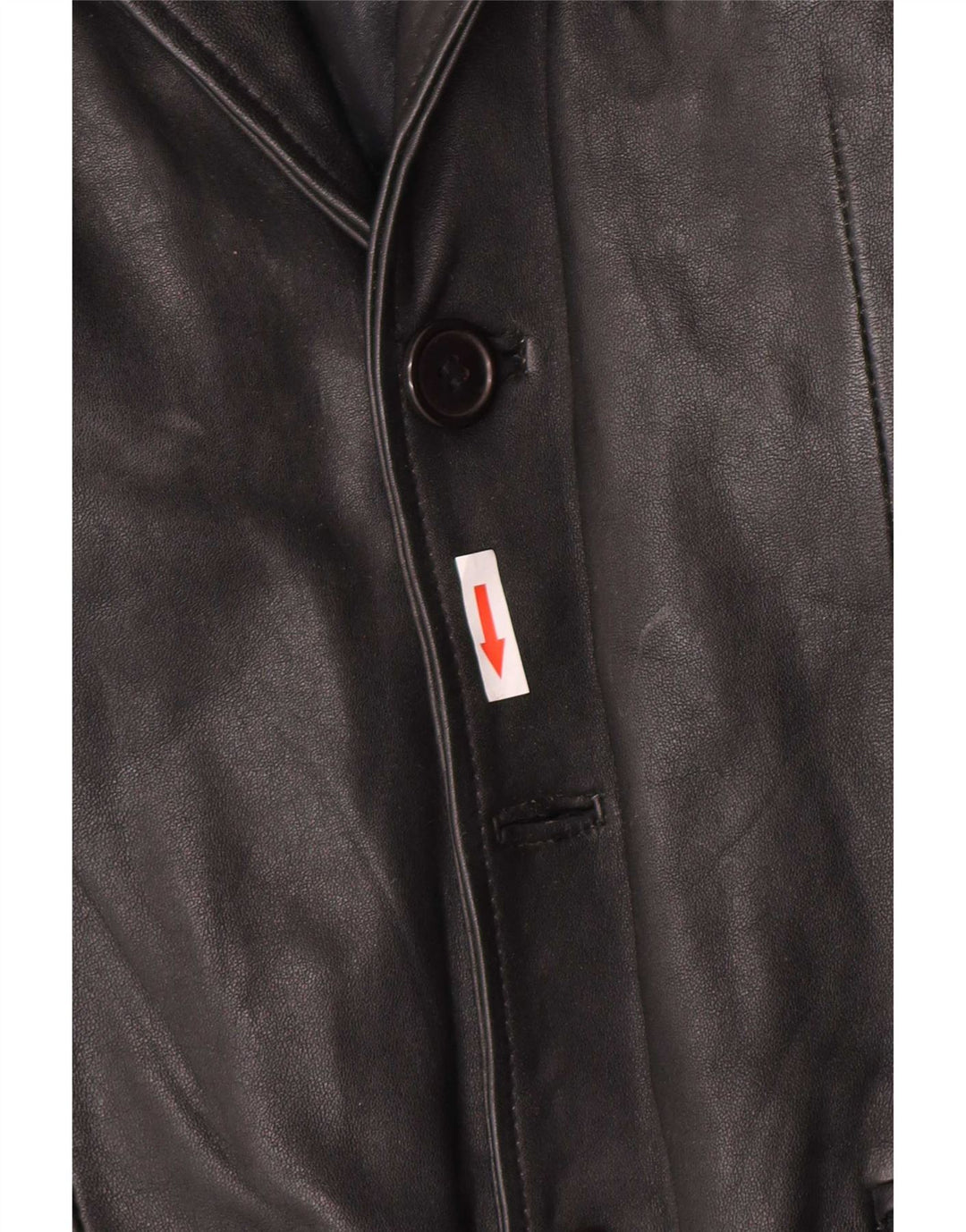 Vintage Mens 3 Button Leather Blazer Jacket UK 38 Medium Black