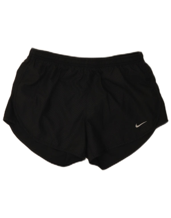 Nike Womens Dri Fit Sport Shorts UK 10 Small Black Chevron Polyester