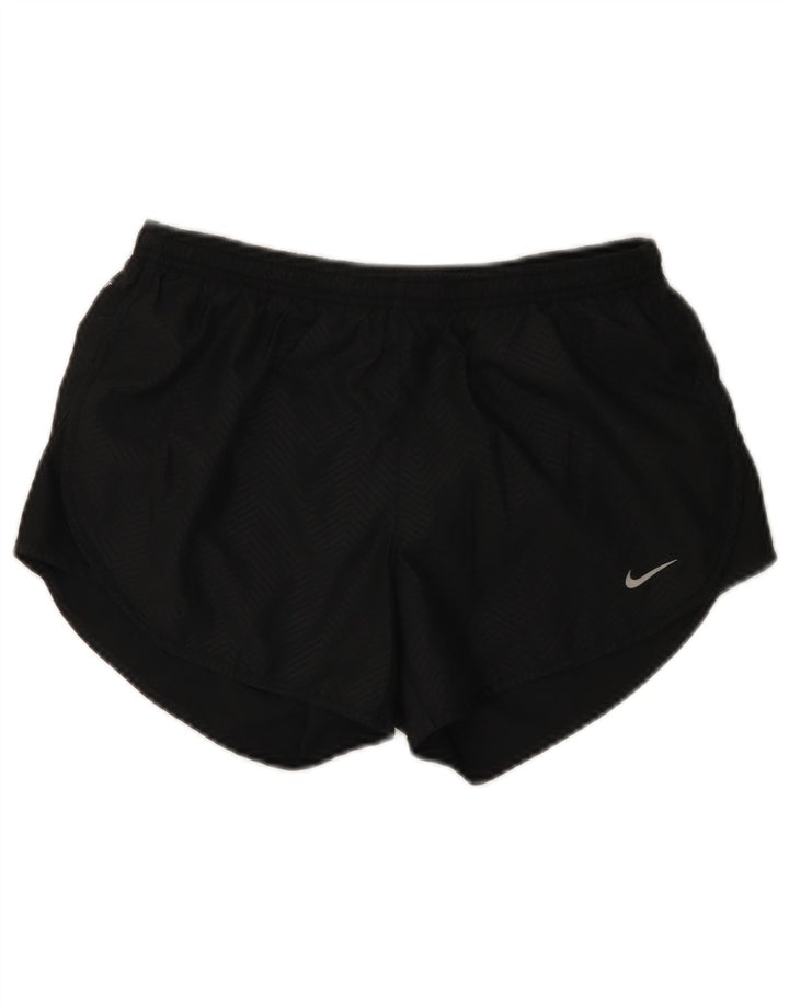 Nike Womens Dri Fit Sport Shorts UK 10 Small Black Chevron Polyester