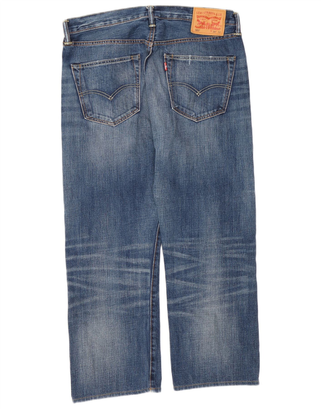 Levi's Mens 501 Cropped Jeans W34 L25 Blue