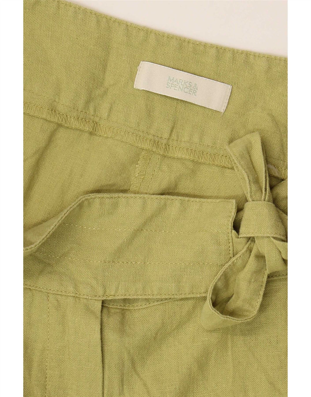 Marks & Spencer Womens Wide Leg Capri Trousers W32 L18 Green