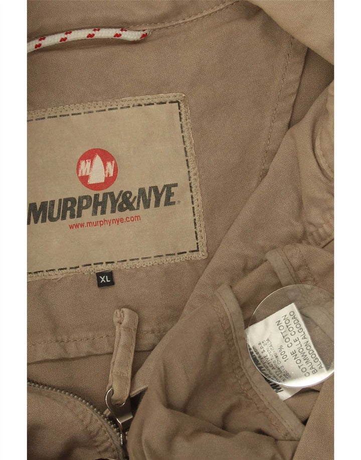 Murphy & Nye Mens Bomber Jacket UK 42 XL Beige Cotton