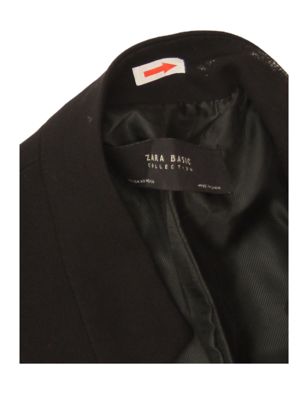 Zara Womens Longline Blazer Jacket UK 6 XS Black Polyester
