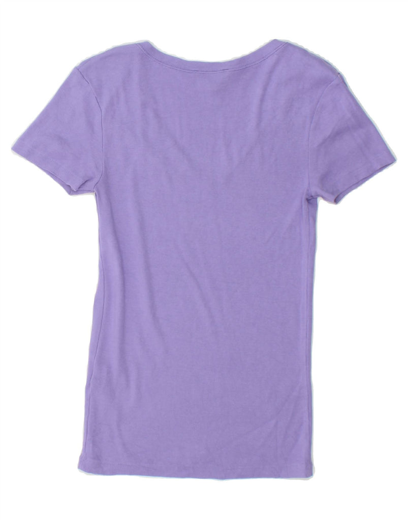 RALPH LAUREN Womens T-Shirt Top UK 8 Small Purple Cotton Vintage Ralph Lauren and Second-Hand Ralph Lauren from Messina Hembry 