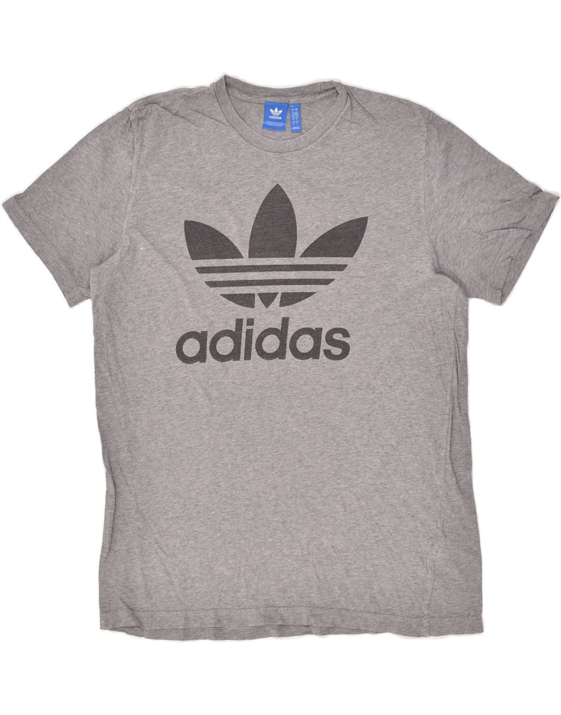 ADIDAS Mens Graphic T-Shirt Top Large Grey Cotton | Vintage Adidas | Thrift | Second-Hand Adidas | Used Clothing | Messina Hembry 