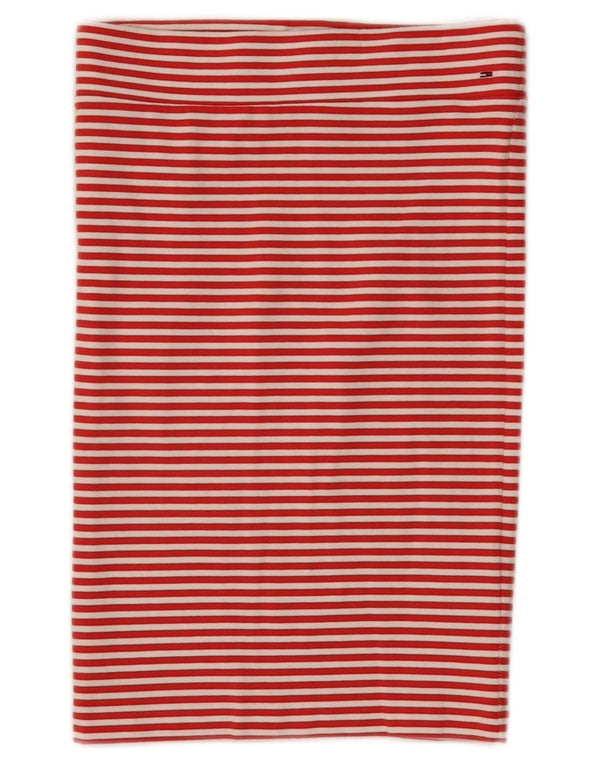 Tommy Hilfiger Womens Straight Skirt Small W26  Red Pinstripe Cotton