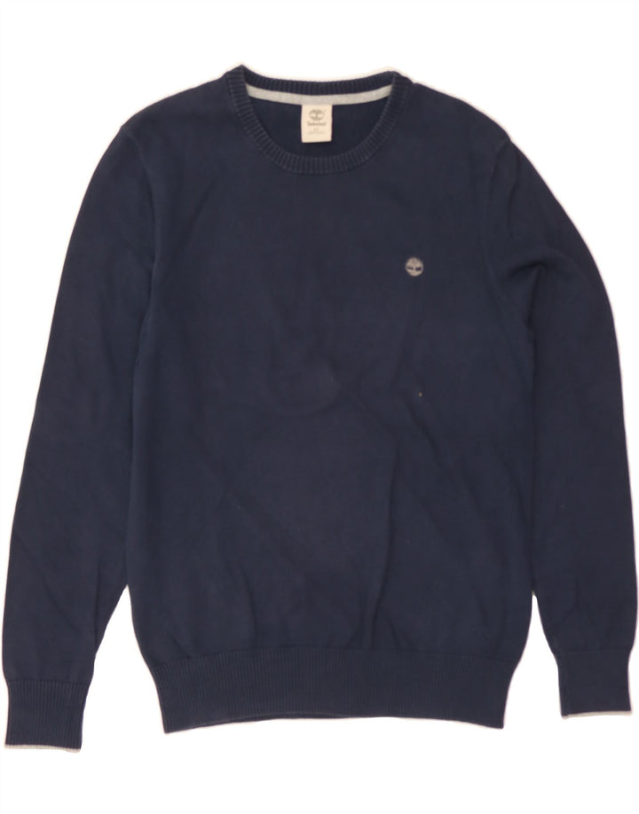 TIMBERLAND Mens Crew Neck Jumper Sweater Small Navy Blue Vintage Timberland and Second-Hand Timberland from Messina Hembry 