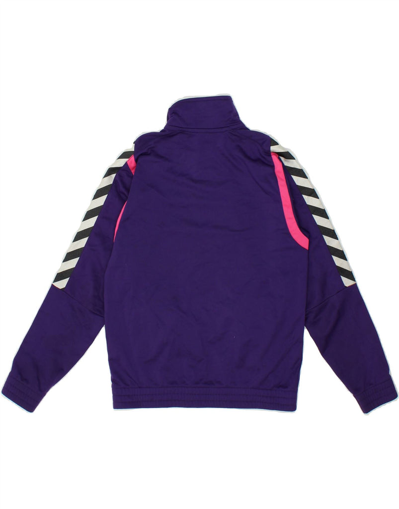 HUMMEL Girls Graphic Tracksuit Top Jacket 9-10 Years Purple Colourblock | Vintage Hummel | Thrift | Second-Hand Hummel | Used Clothing | Messina Hembry 