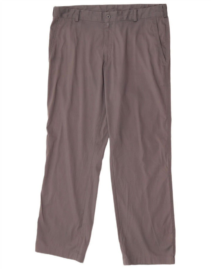 Nike Mens Dri Fit Straight Chino Trousers W36 L30 Grey Polyester