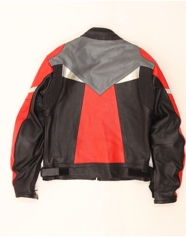 Vintage Mens Motorstyle Racer Jacket UK 42 XL Multicoloured Colourblock