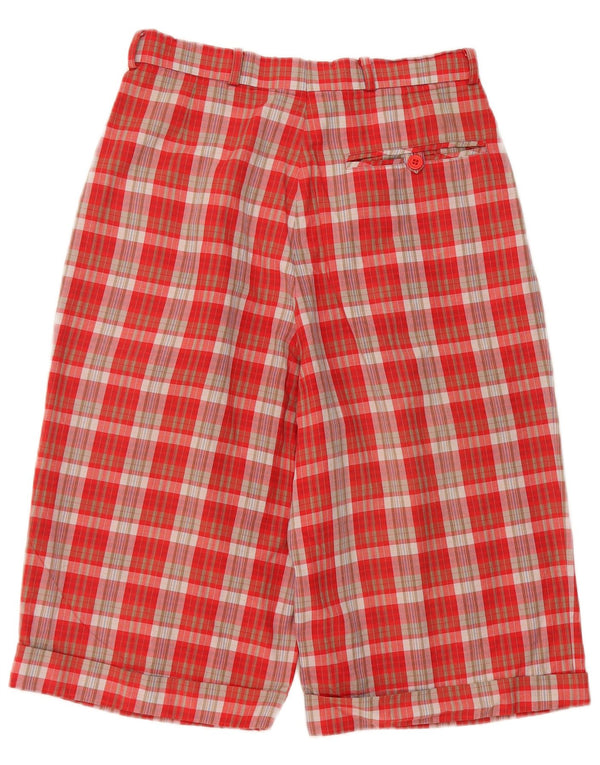 Bogner Womens High Waist Pegged Chino Shorts EU 38 Medium W26 Red Check