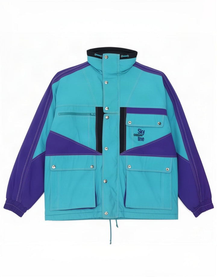 Colmar Mens Loose Fit Ski Jacket IT 46 Small Blue Colourblock