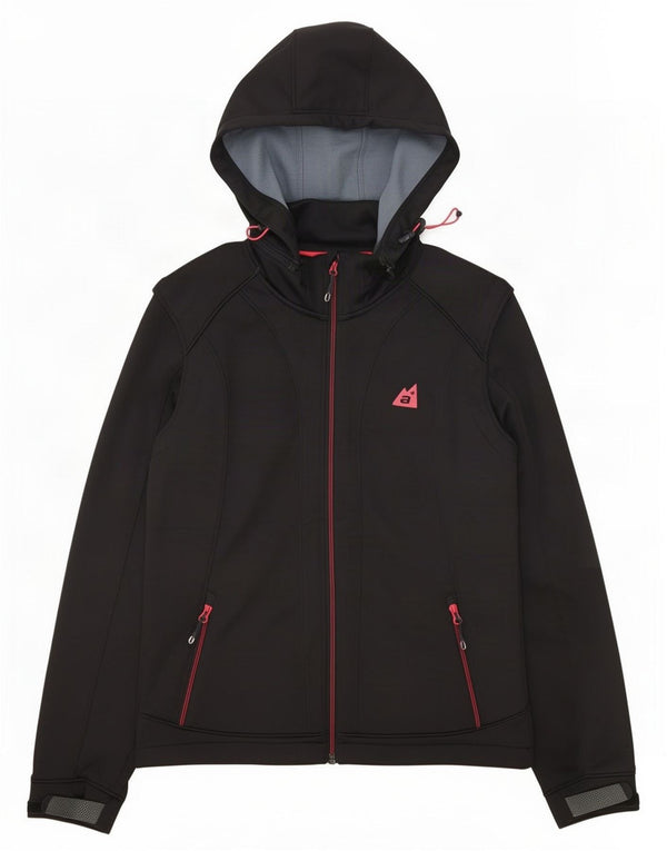 Alpen Moden Womens Hooded Windbreaker Jacket UK 18 XL Black Polyester