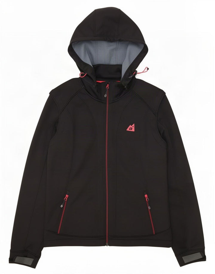Alpen Moden Womens Hooded Windbreaker Jacket UK 18 XL Black Polyester