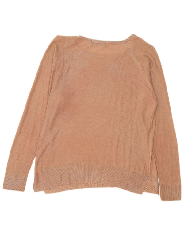 Zara Womens Boat Neck Jumper Sweater UK 14 Medium Beige