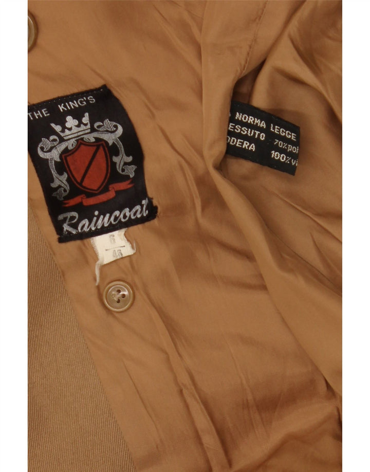 VINTAGE Womens Trench Coat IT 46 Large Beige Polyester