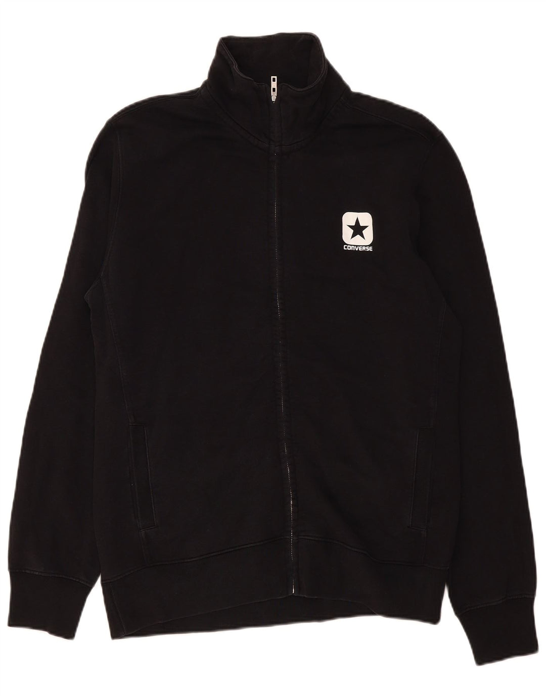Converse Mens Tracksuit Top Jacket XL Black Cotton