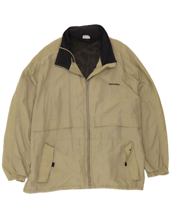 Diadora Mens Rain Jacket UK 40 Large Beige Polyamide