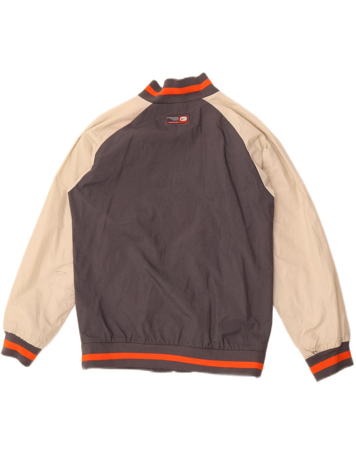 Nike Boys Track & Field Bomber Jacket 12-13 Years Large Grey Colourblock