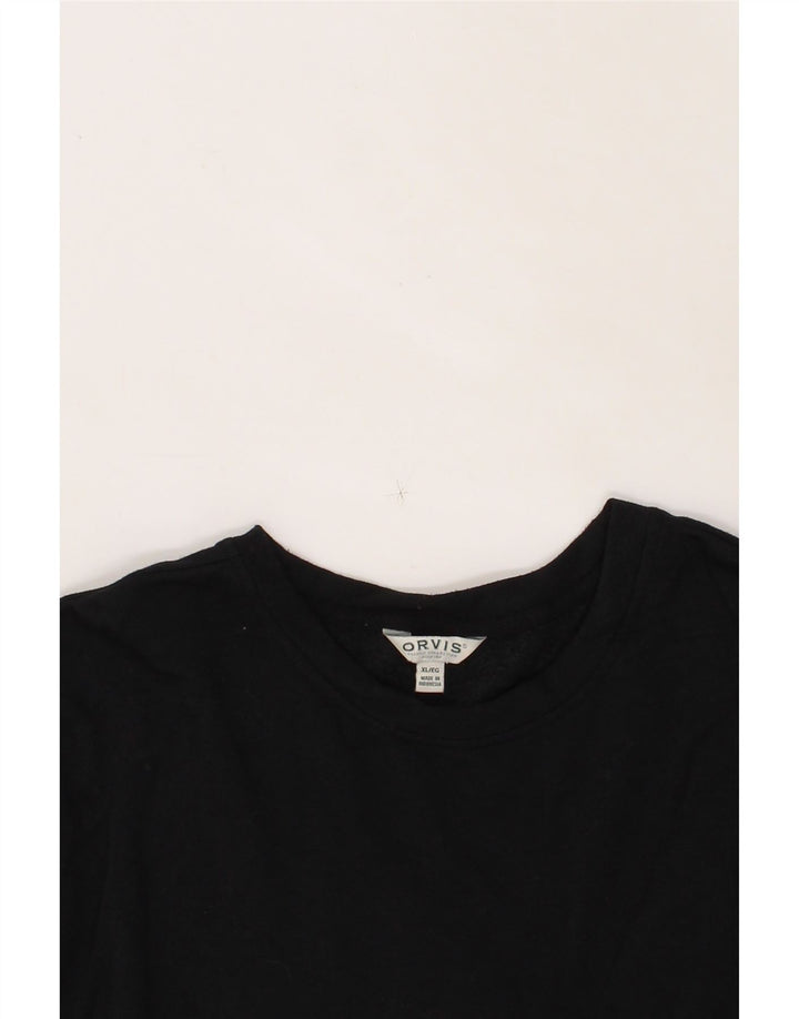 ORVIS Womens Oversized Sweatshirt Jumper UK 18 XL Black Modal Vintage Orvis and Second-Hand Orvis from Messina Hembry 