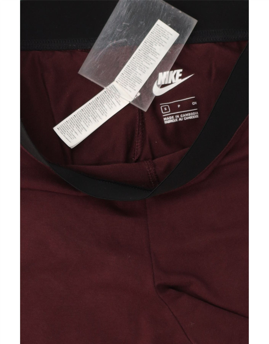 NIKE Womens Leggings UK 10 Small Burgundy Cotton Vintage Nike and Second-Hand Nike from Messina Hembry 