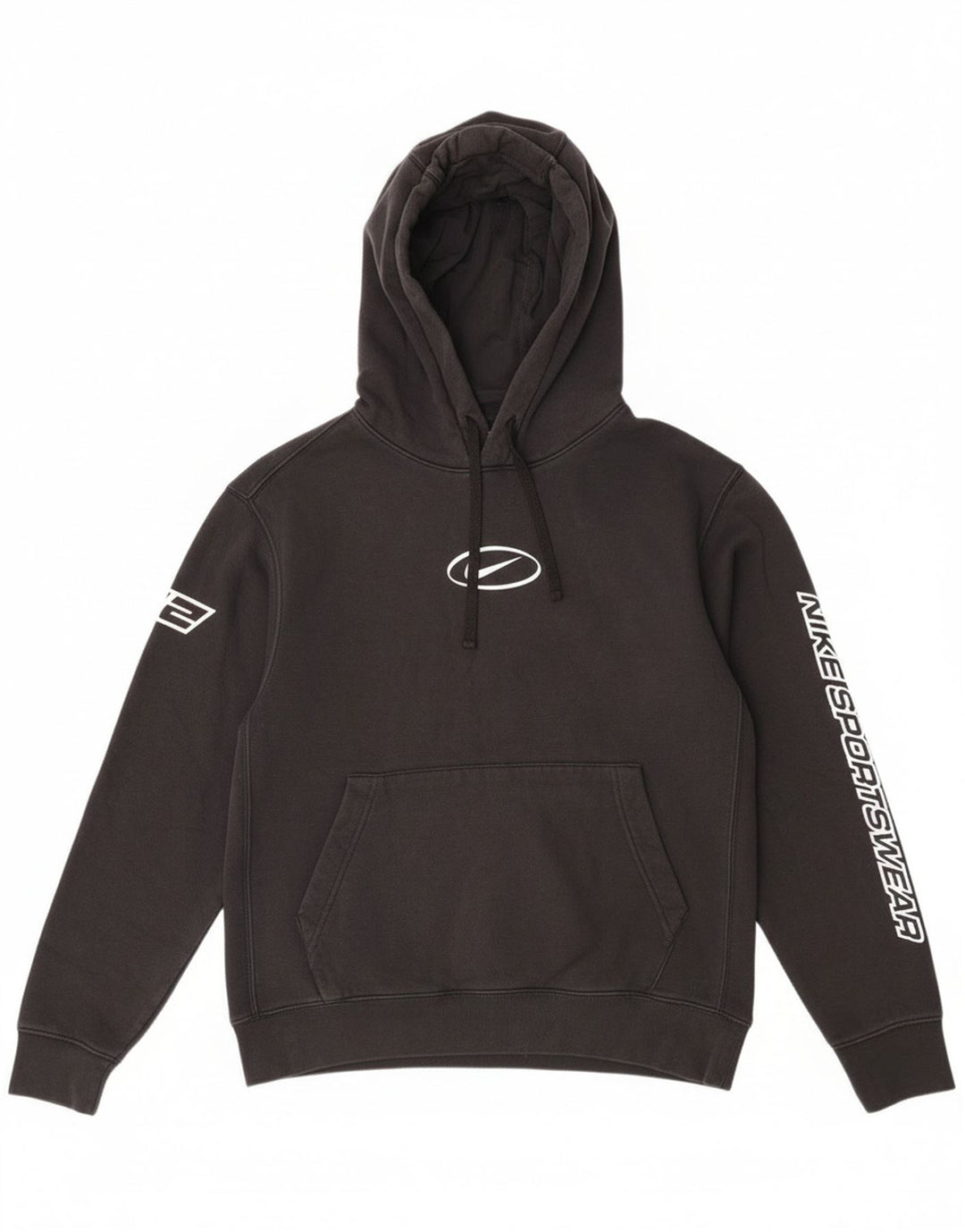 Nike Mens Graphic Hoodie Jumper Small Black Cotton