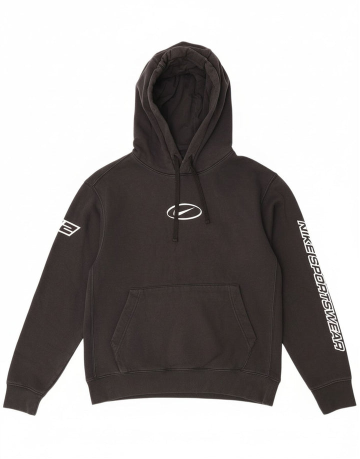 Nike Mens Graphic Hoodie Jumper Small Black Cotton