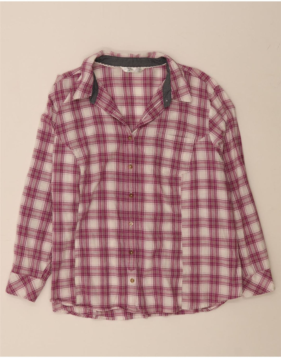 LEE Womens Riders Oversized Shirt UK 20 2XL Maroon Check Cotton Vintage Lee and Second-Hand Lee from Messina Hembry 