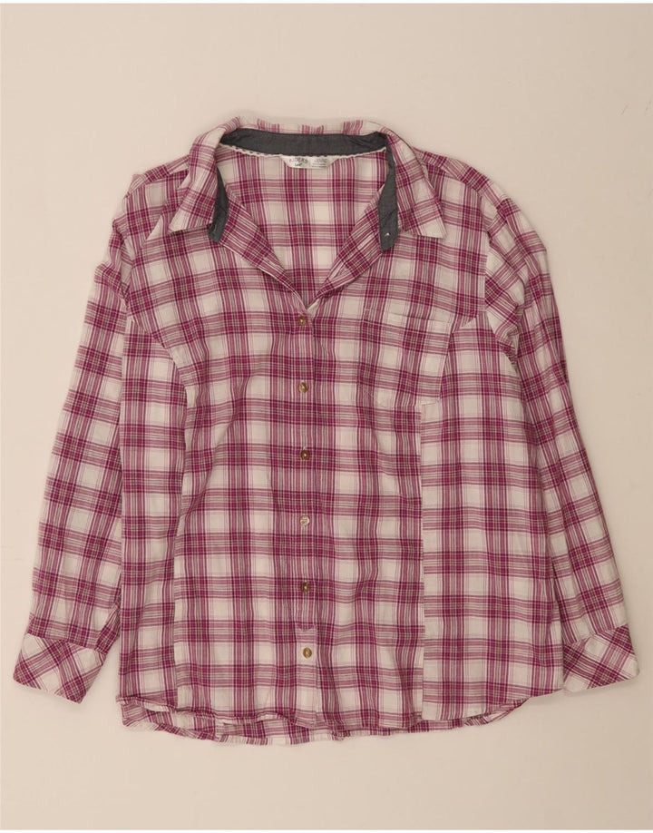 LEE Womens Riders Oversized Shirt UK 20 2XL Maroon Check Cotton Vintage Lee and Second-Hand Lee from Messina Hembry 