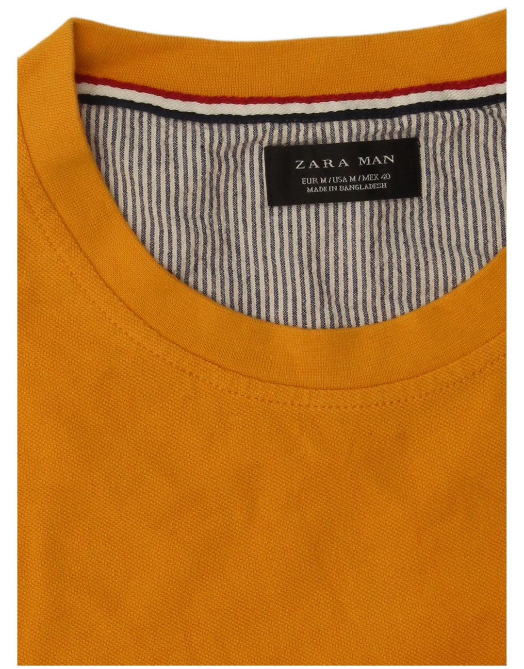 Zara Mens T-Shirt Top Medium Yellow