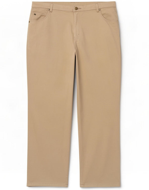 Marks & Spencer Womens Wide Leg Casual Trousers UK 22 3XL W42 L30 Beige