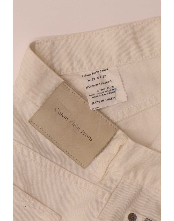 Calvin Klein Womens Straight Jeans W29 L27 White Cotton