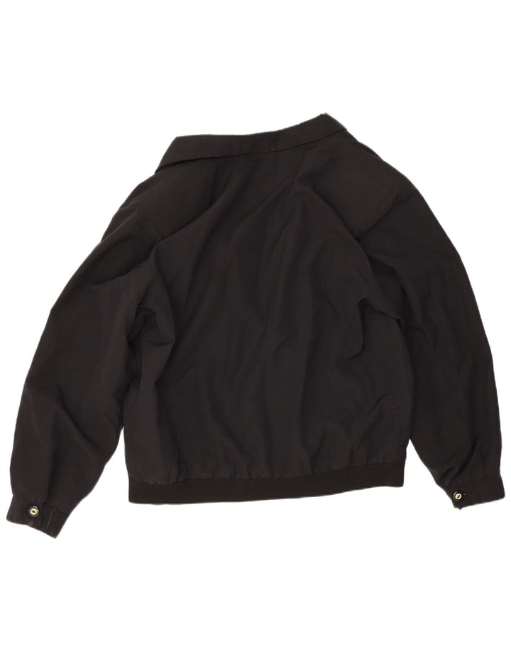 Vintage Mens Bomber Jacket Large Black Cotton