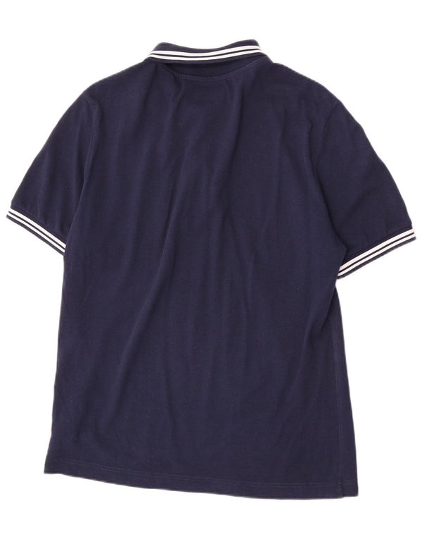 Kappa Mens Polo Shirt Medium Navy Blue Striped Cotton