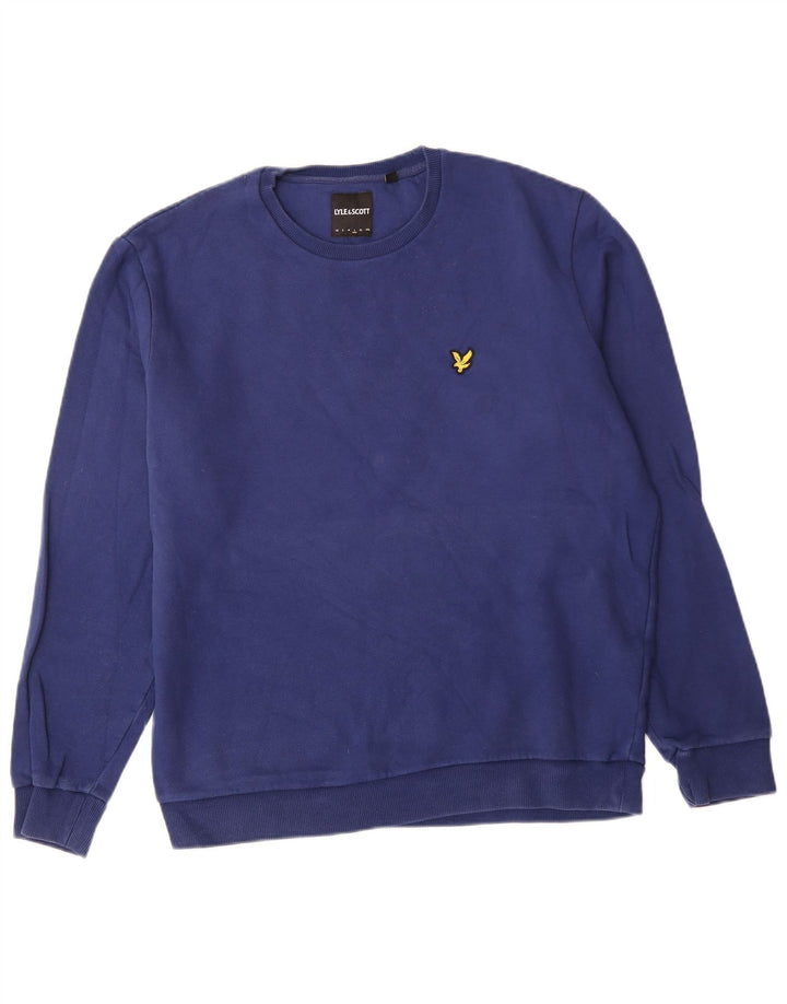 Lyle & Scott Mens Sweatshirt Jumper Large Blue Cotton