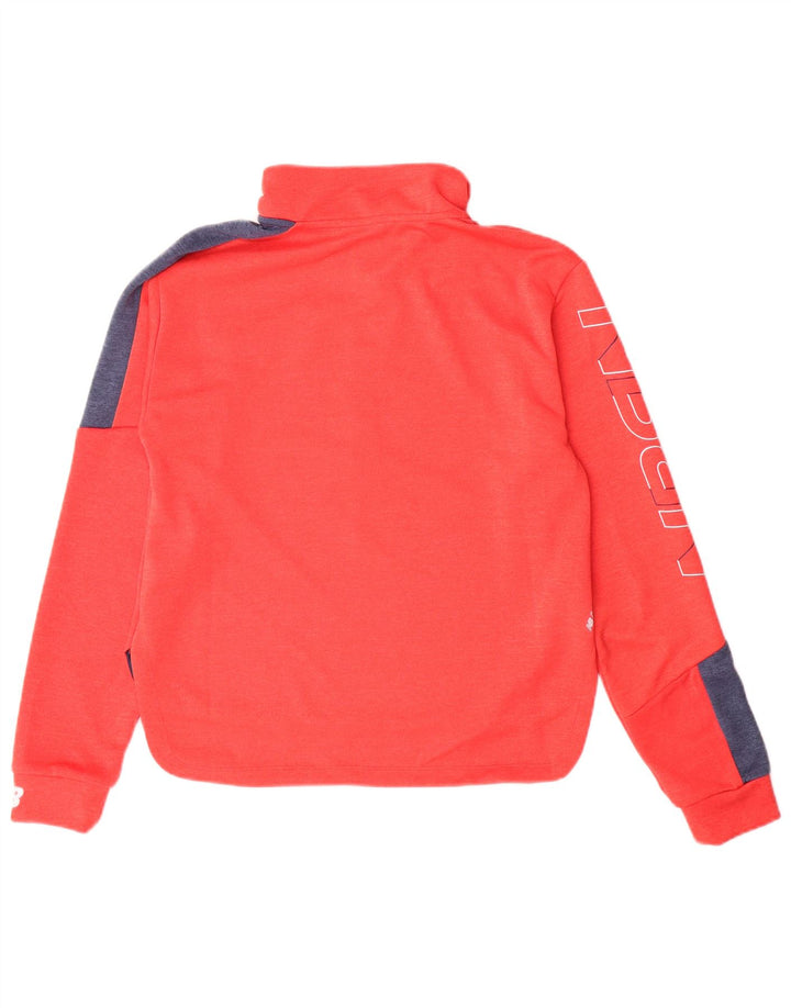 NEW BALANCE Womens Graphic Pullover Tracksuit Top UK 10 Small Orange