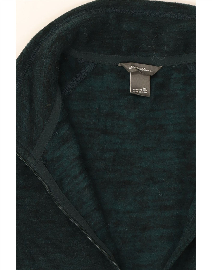 EDDIE BAUER Womens Zip Neck Fleece Jumper UK 18 XL Green Polyester Vintage Eddie Bauer and Second-Hand Eddie Bauer from Messina Hembry 