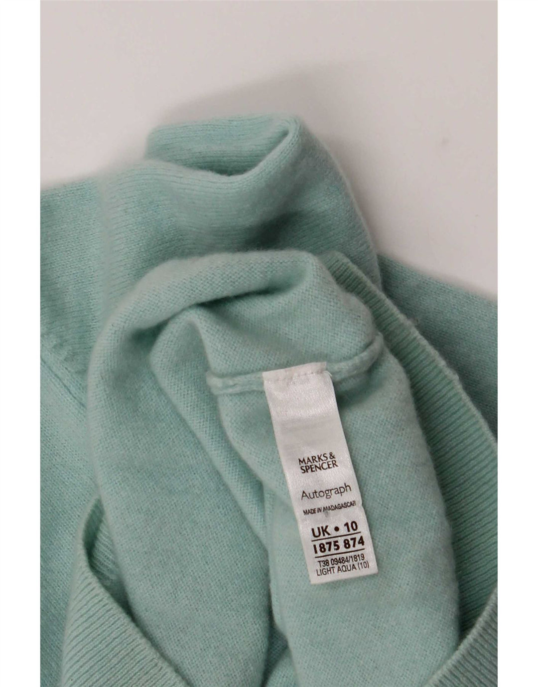 Marks & Spencer Womens Roll Neck Jumper Sweater UK 10 Small Turquoise