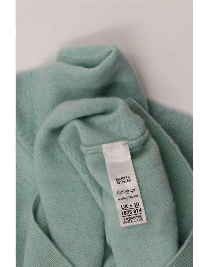 Marks & Spencer Womens Roll Neck Jumper Sweater UK 10 Small Turquoise